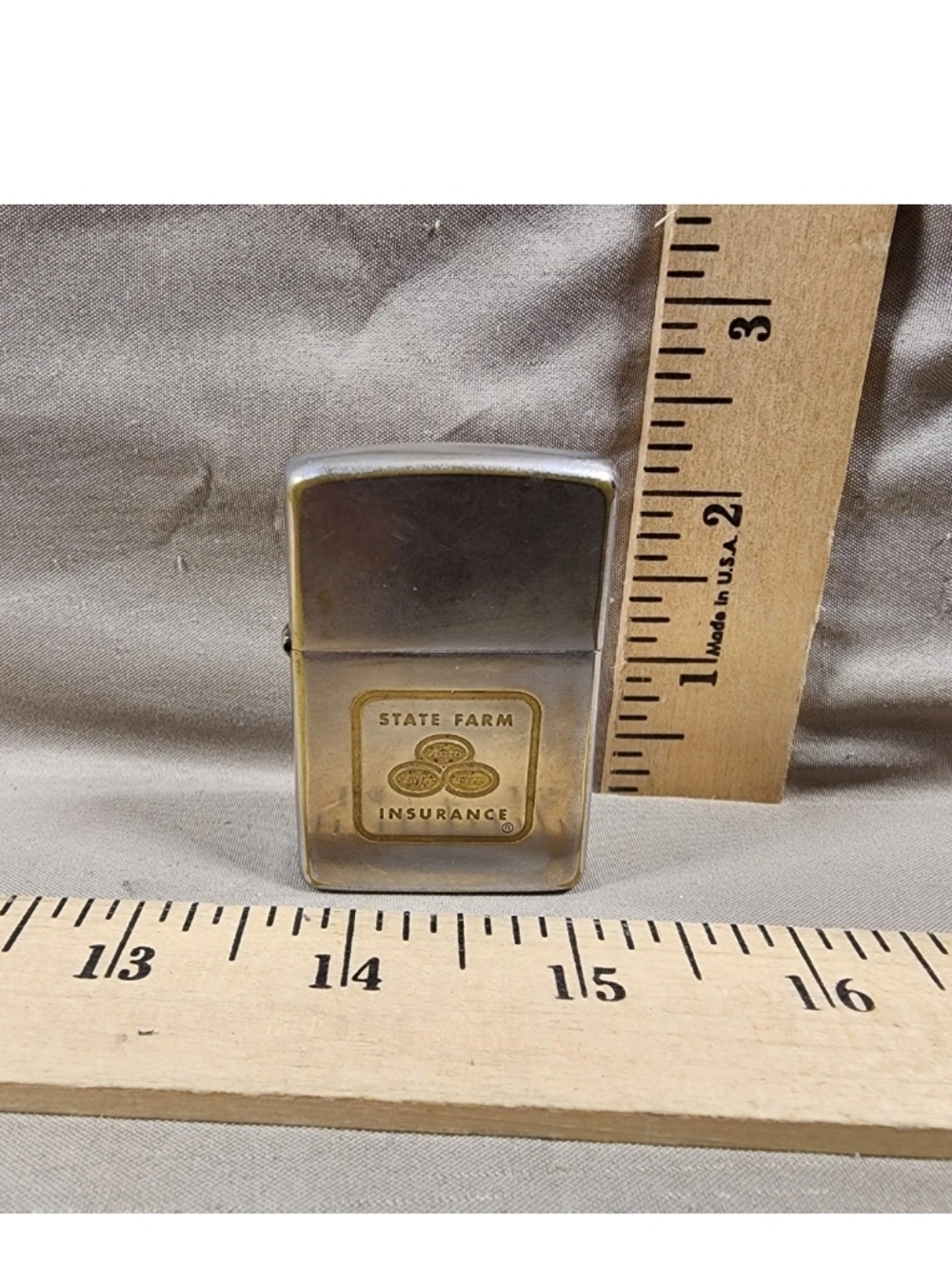 Vintage Zippo Advertising Lighter State Farm Insurance Used